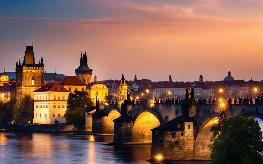 Iconic bridge in Prague