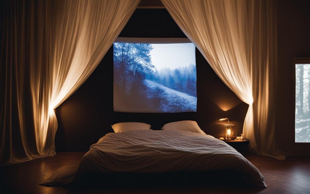 Using a bed sheet as a projector screen