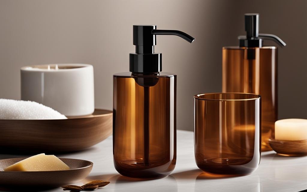 amber soap dispensers