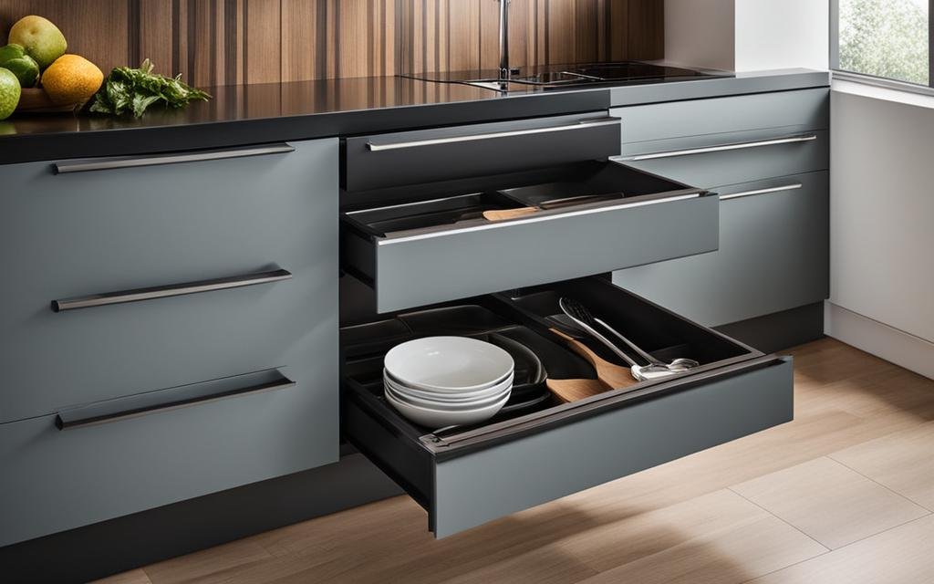 kitchen cabinets with drawers