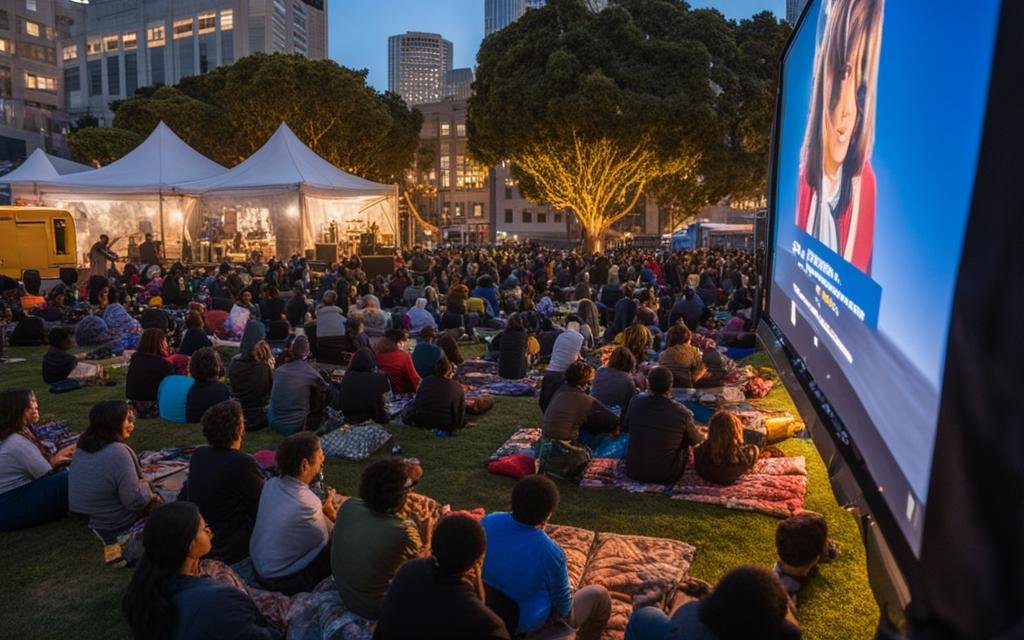 outdoor movie screening in San Francisco